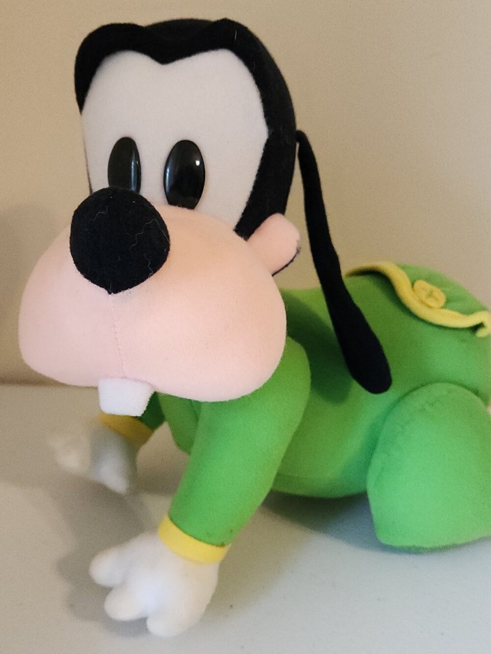 1995 Vintage Mattel Touch and Crawl Baby Goofy Crawling Plush Toy Works!